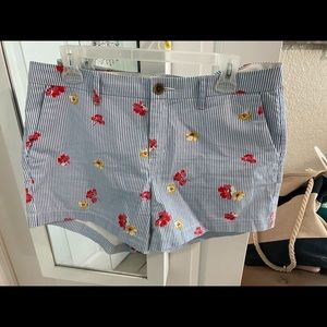 Floral stripe shorts